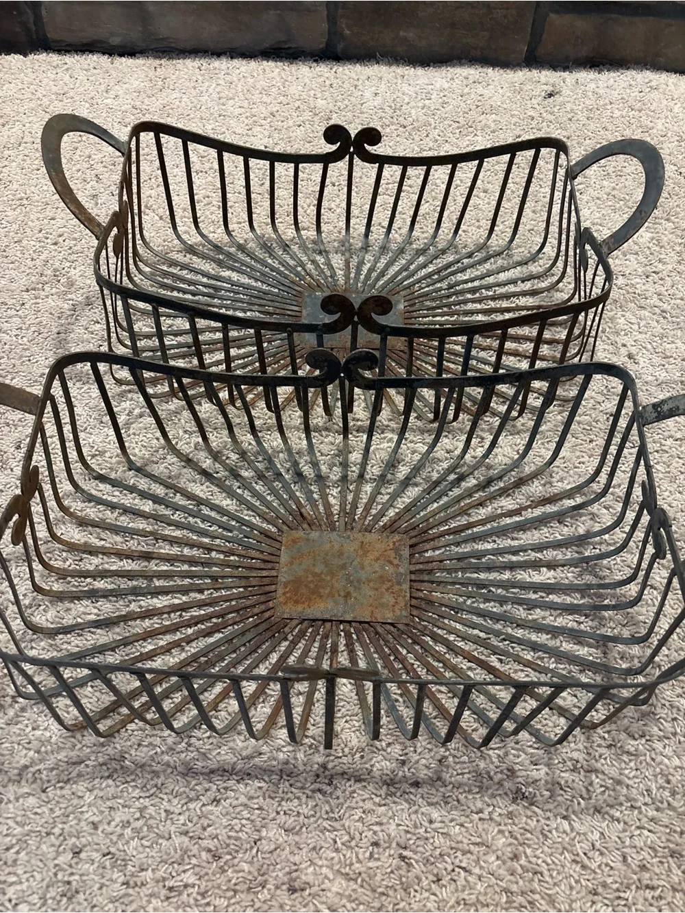 Rustic Vintage Metal Decorative Basket